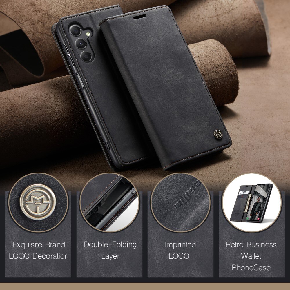 Slim Plånboksfodral Samsung Galaxy A15 Svart