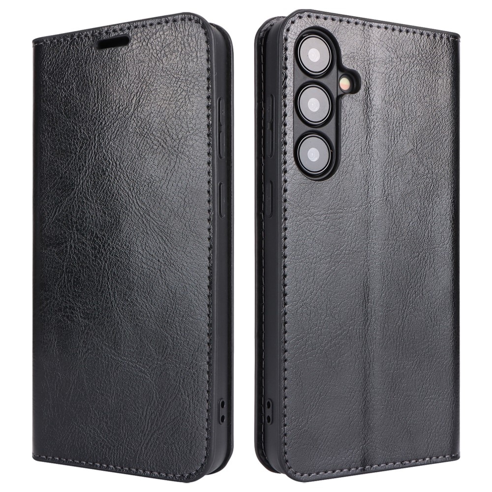 Mobilfodral Äkta Läder Samsung Galaxy S24 Plus svart