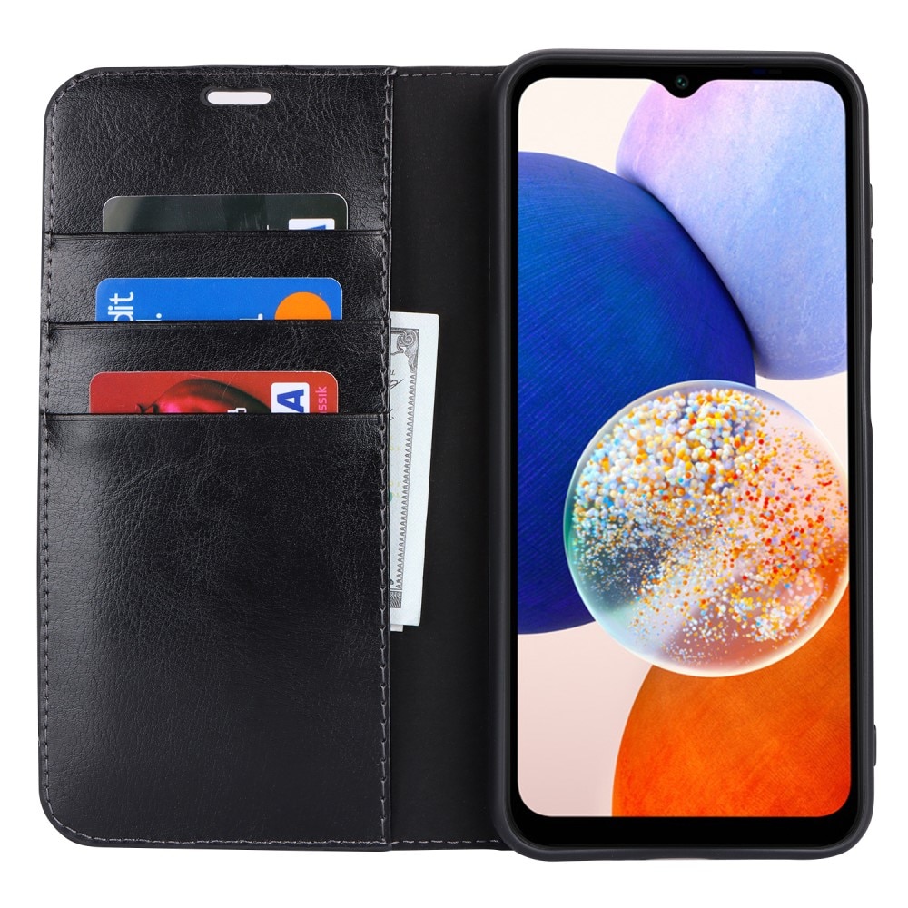 Mobilfodral Äkta Läder Samsung Galaxy S25 Edge Svart