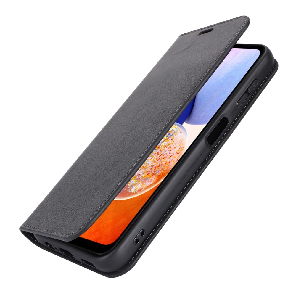 Mobilfodral Äkta Läder Samsung Galaxy A14 Svart