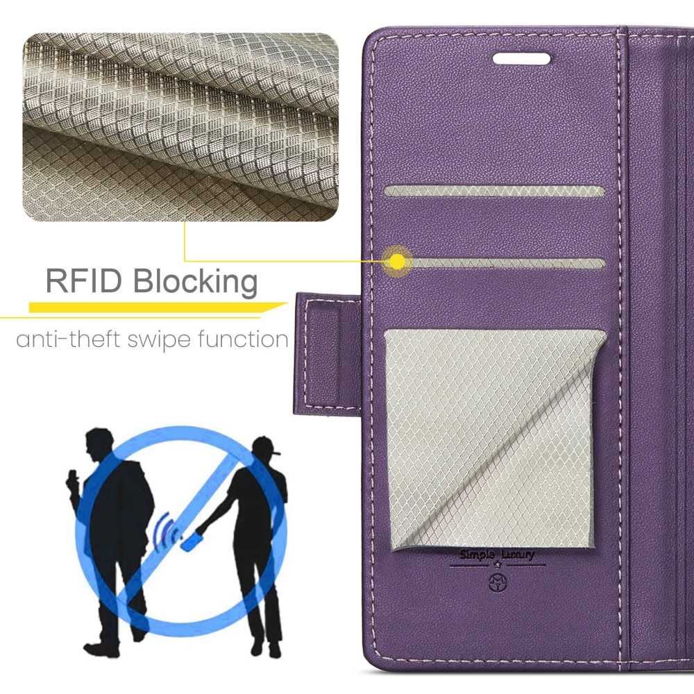 Slim Plånboksfodral RFID-skydd Samsung Galaxy A55 lila
