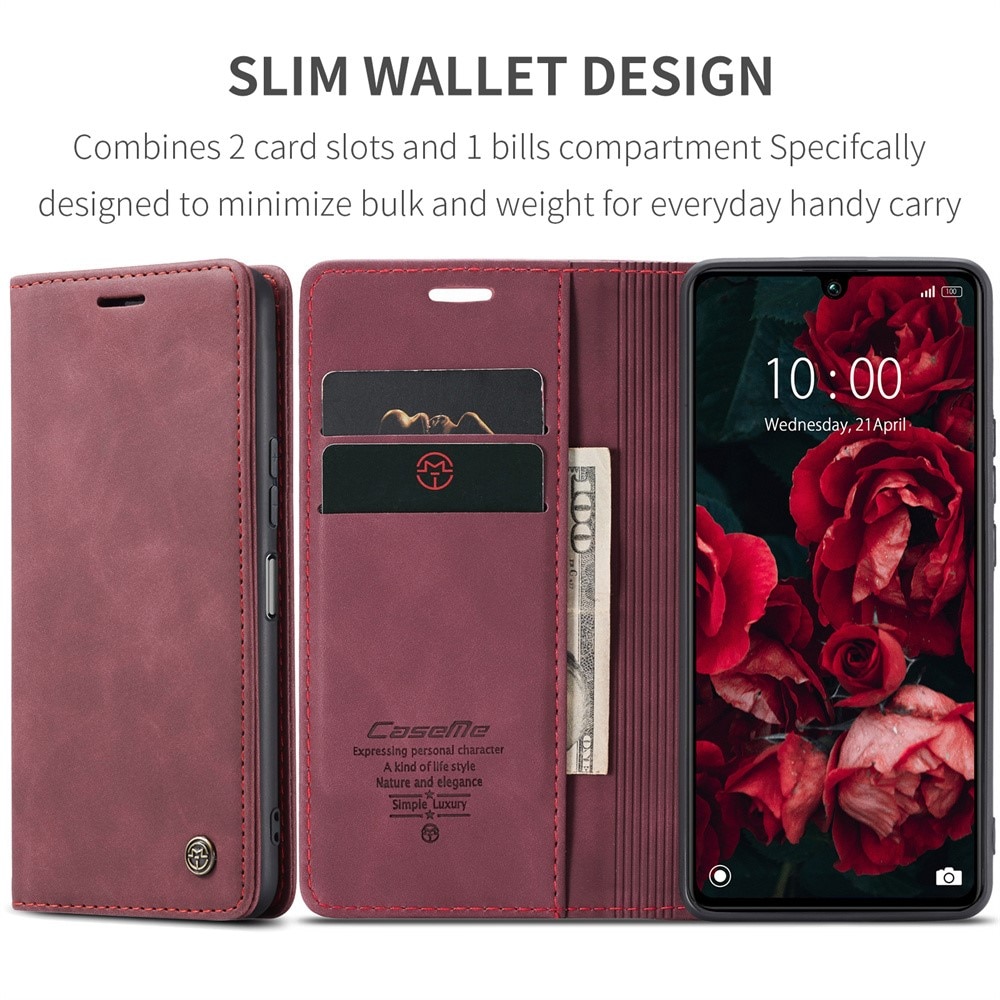 Slim Plånboksfodral Xiaomi Redmi 13C röd