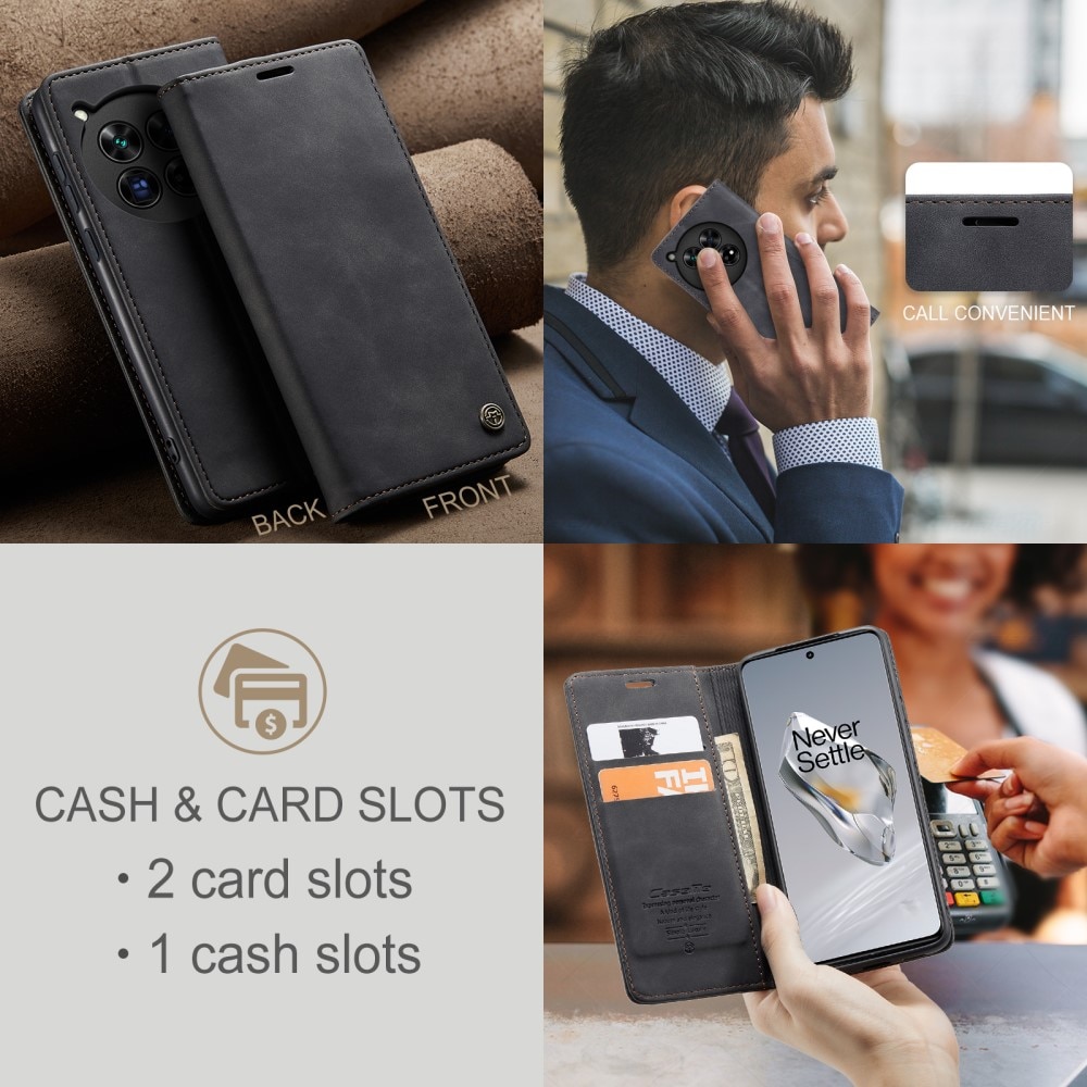 Slim Plånboksfodral  OnePlus 12 Svart