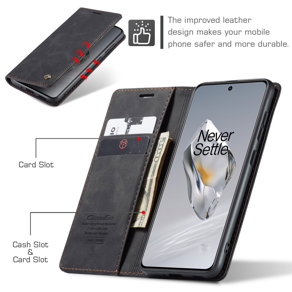 Slim Plånboksfodral OnePlus 12 svart
