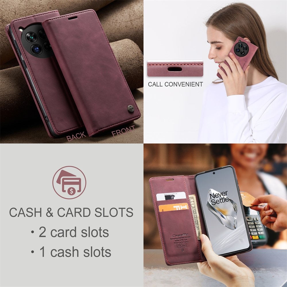 Slim Plånboksfodral  OnePlus 12 Röd