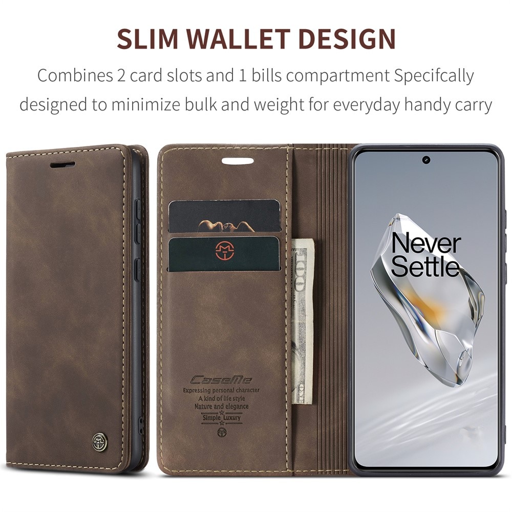 Slim Plånboksfodral OnePlus 12 brun