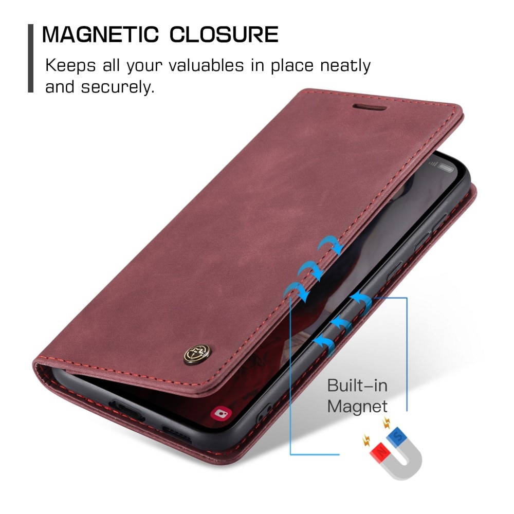 Slim Plånboksfodral Samsung Galaxy A55 röd