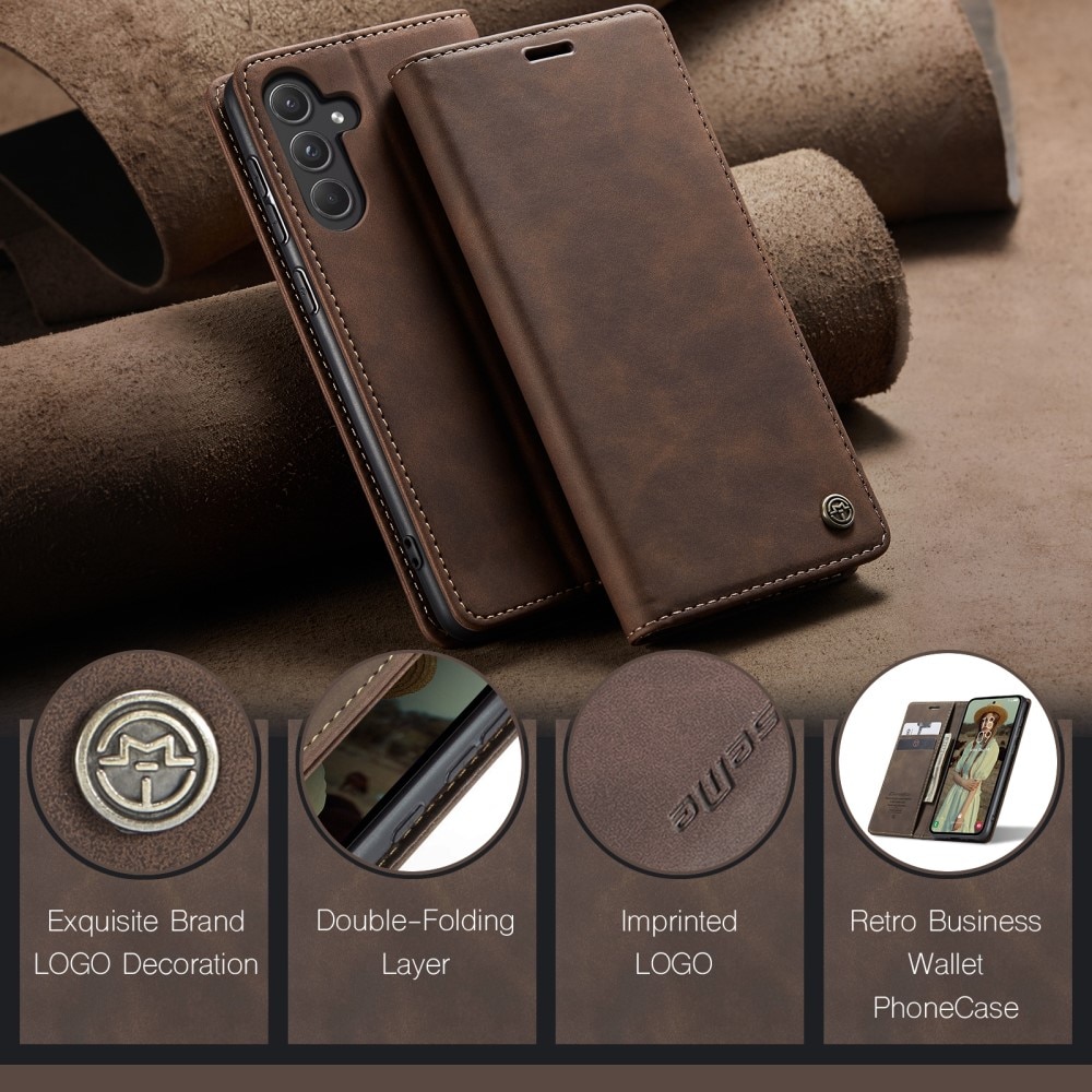 Slim Plånboksfodral Samsung Galaxy A55 brun