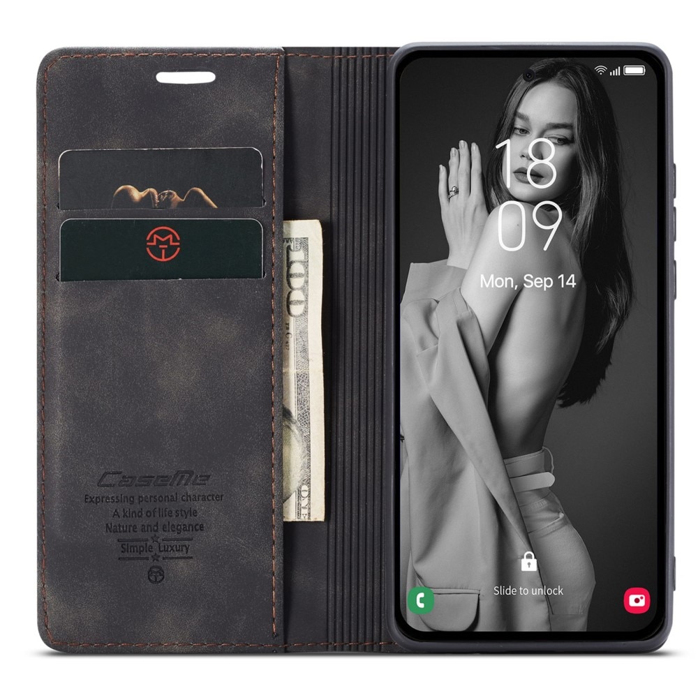 Slim Plånboksfodral Samsung Galaxy A35 svart