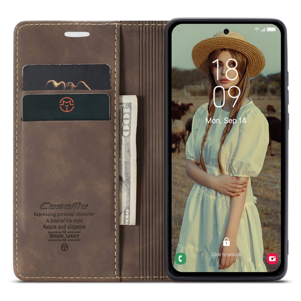 Slim Plånboksfodral Samsung Galaxy A35 Brun