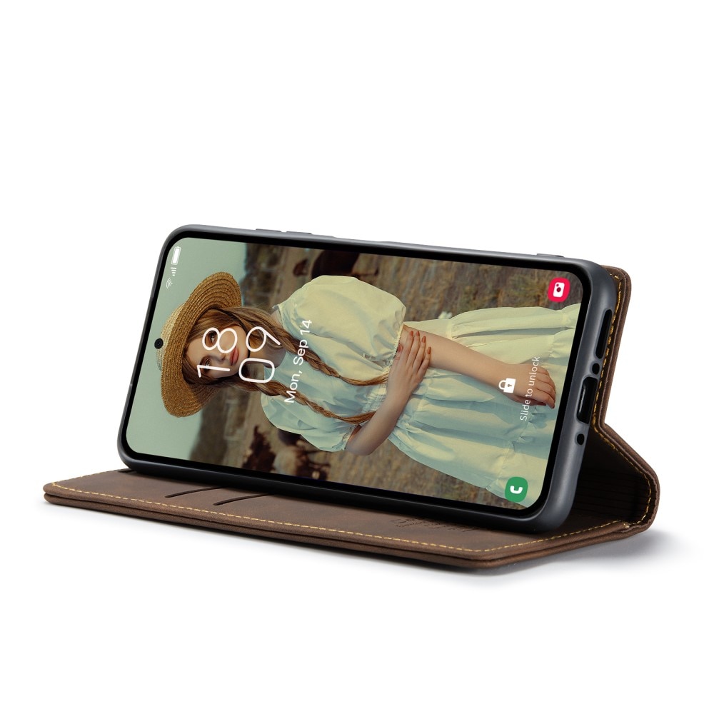 Slim Plånboksfodral Samsung Galaxy A35 Brun