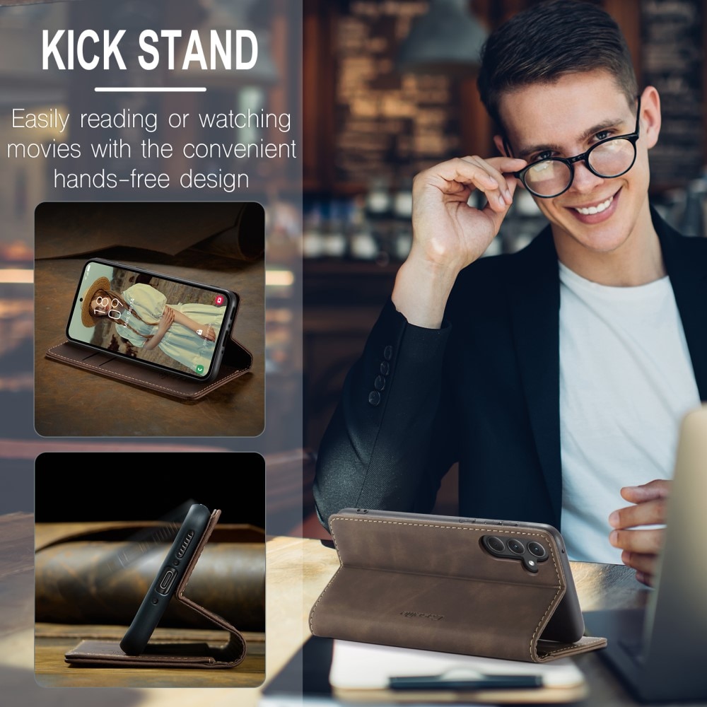 Slim Plånboksfodral Samsung Galaxy A35 Brun