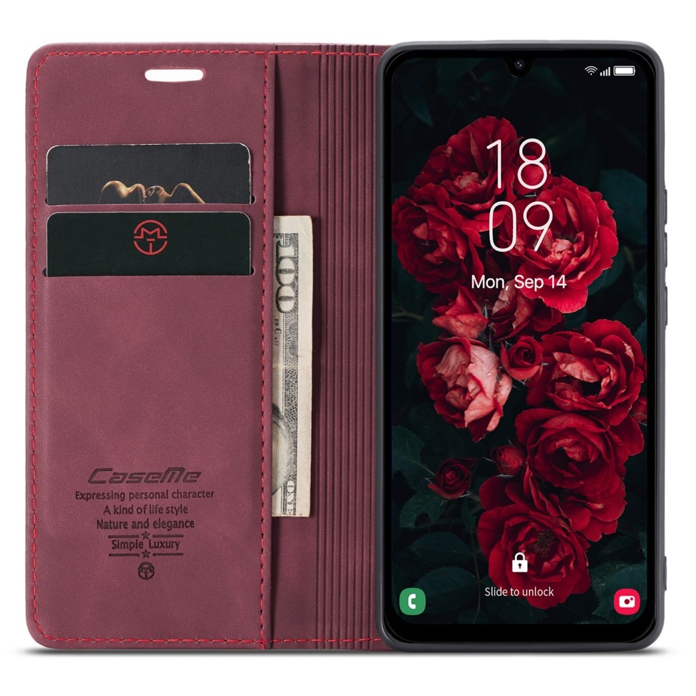 Slim Plånboksfodral Samsung Galaxy A25 röd