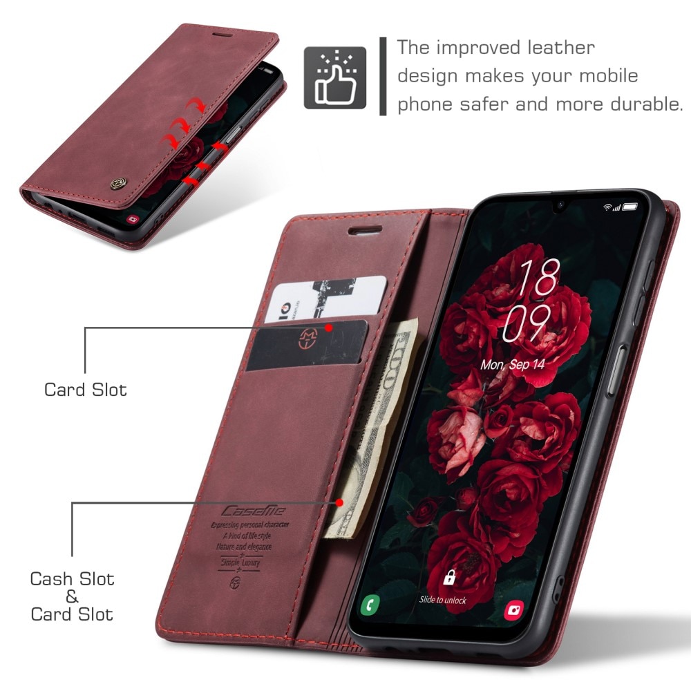 Slim Plånboksfodral Samsung Galaxy A25 röd