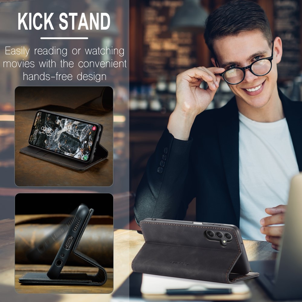 Slim Plånboksfodral Samsung Galaxy A25 svart