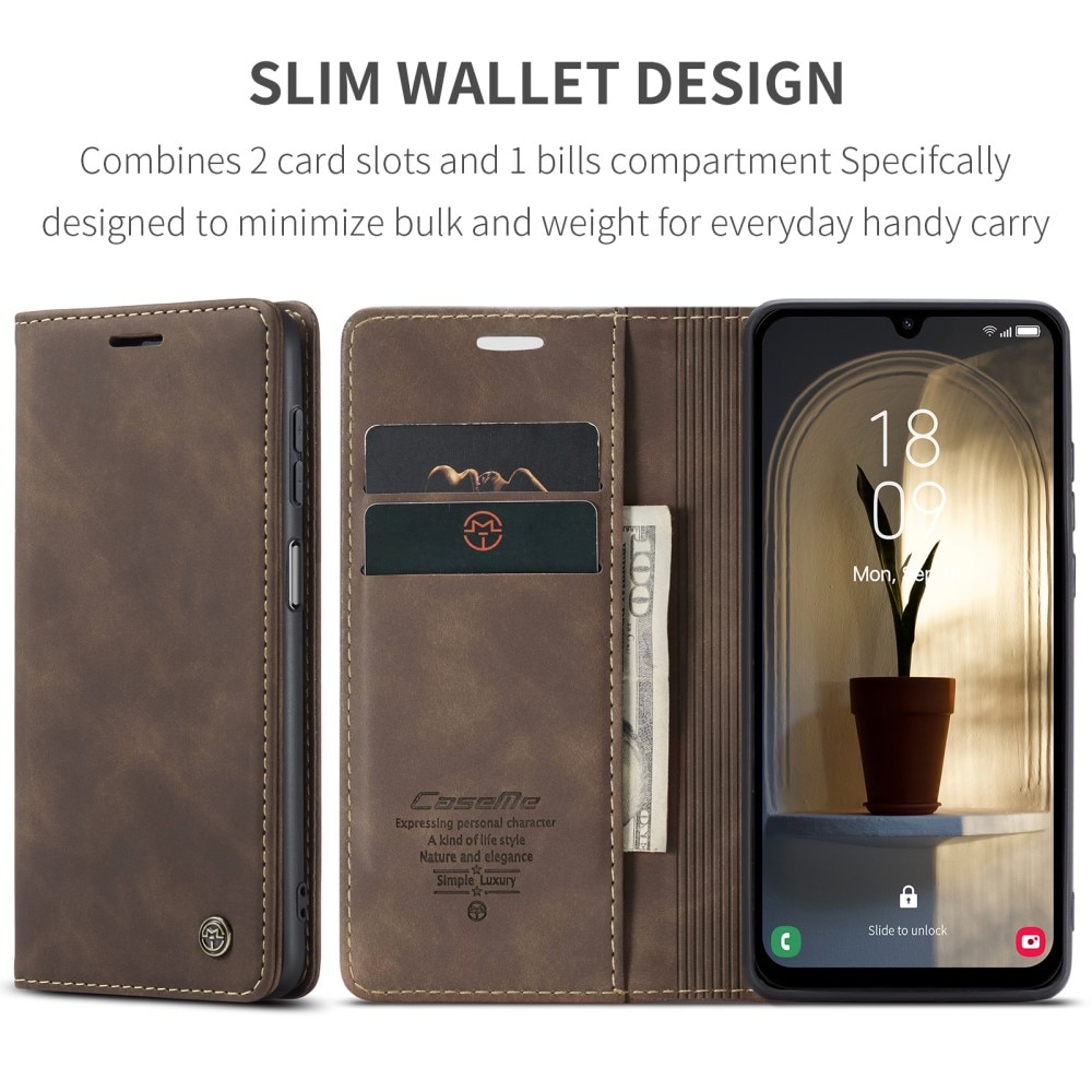 Slim Plånboksfodral Samsung Galaxy A25 brun