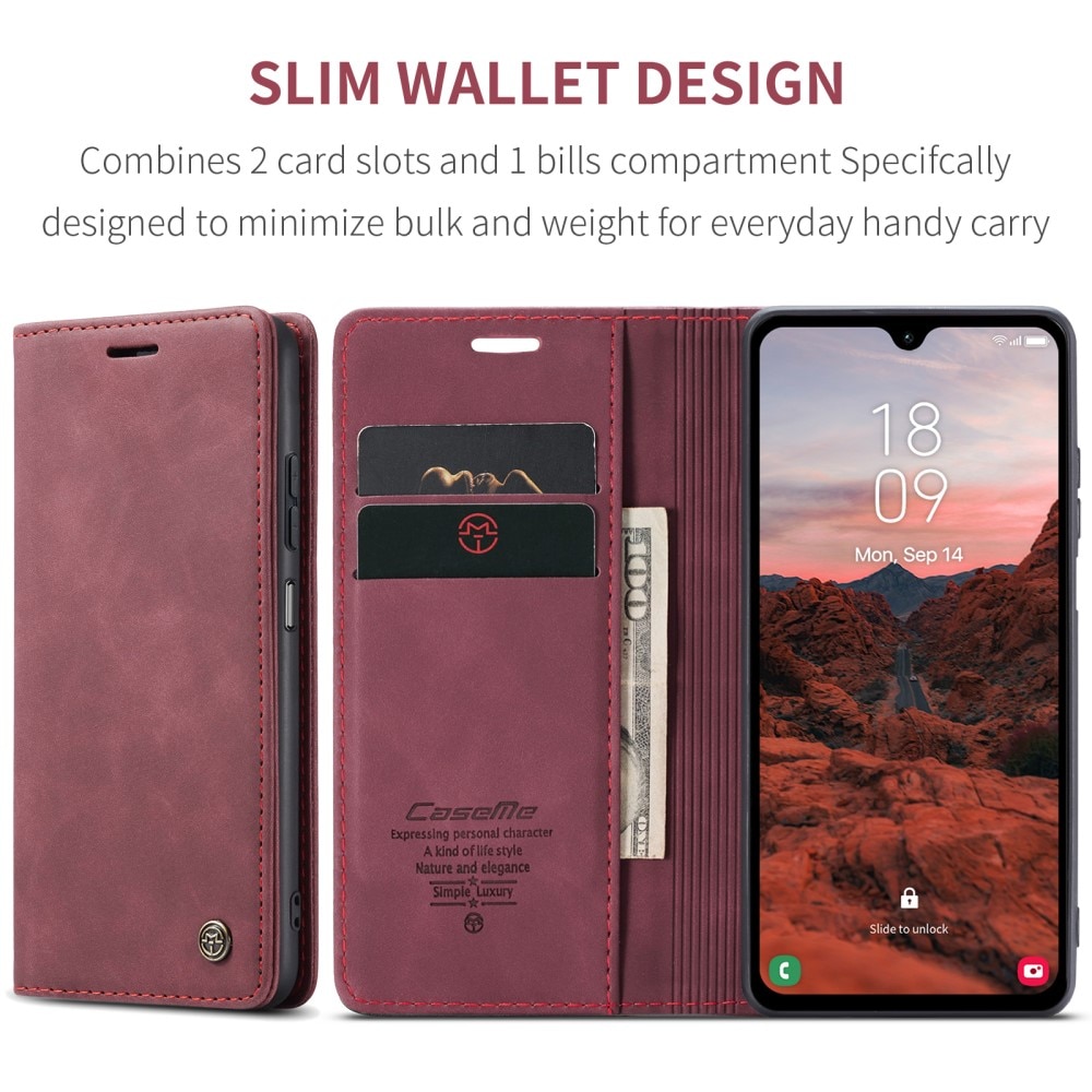Slim Plånboksfodral Samsung Galaxy A05s röd
