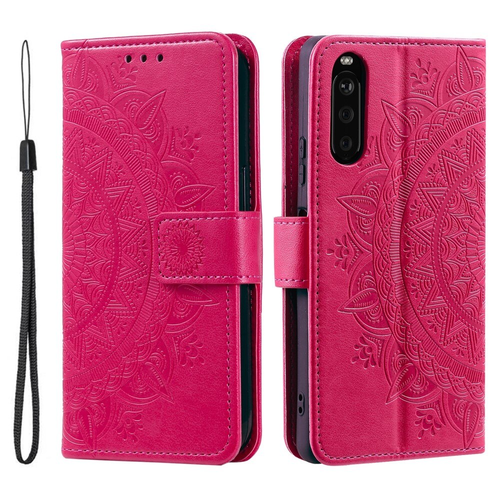 Läderfodral Mandala Sony Xperia 10 VI cerise