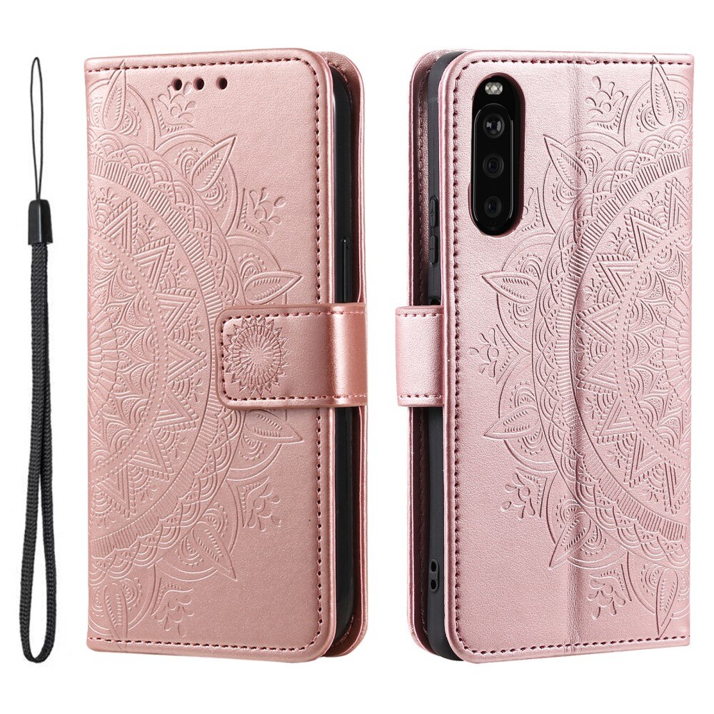 Läderfodral Mandala Sony Xperia 10 VI roséguld