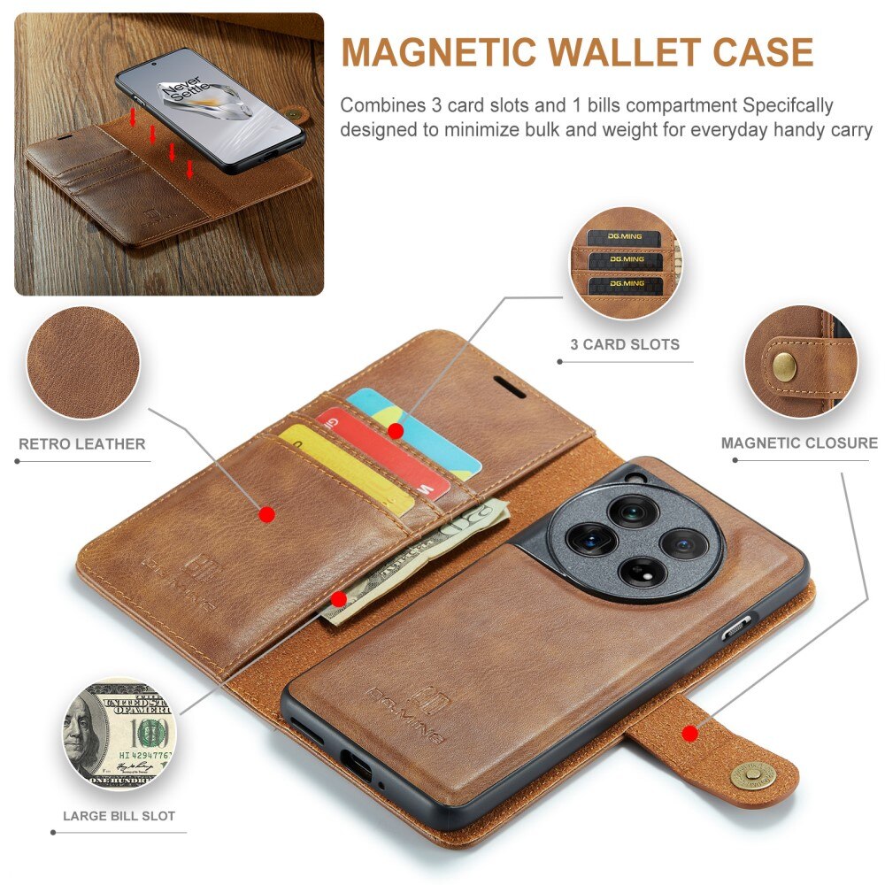 Magnet Wallet OnePlus 12 Cognac