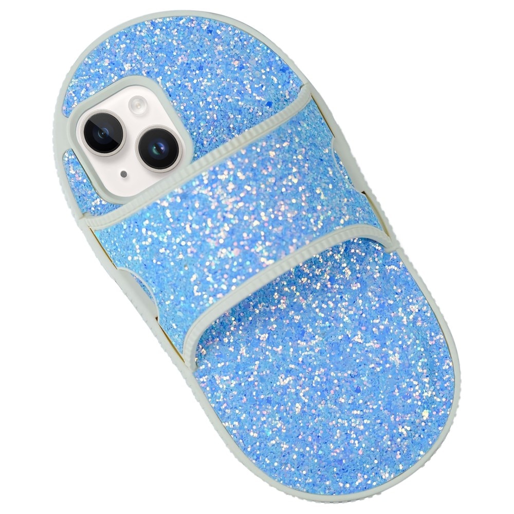 Glitter Toffel Skal iPhone 13 blå