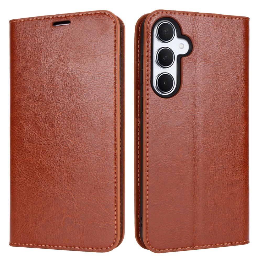 Mobilfodral Äkta Läder Samsung Galaxy A55 Brun