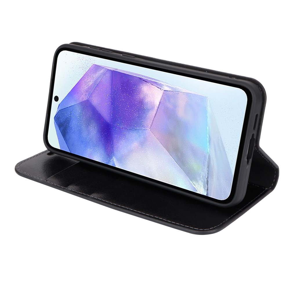 Mobilfodral Äkta Läder Samsung Galaxy A55 svart