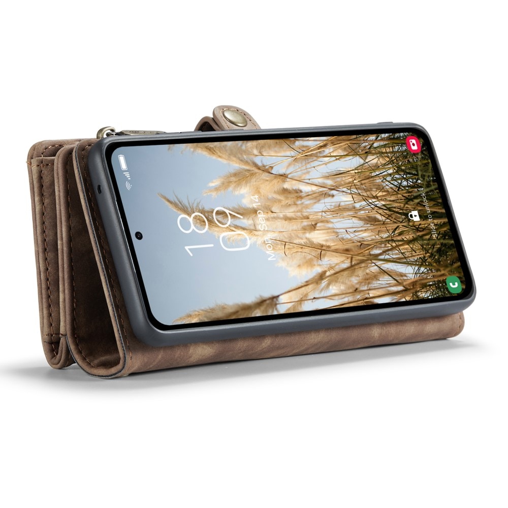 Multi-slot Plånboksfodral Samsung Galaxy A35 brun