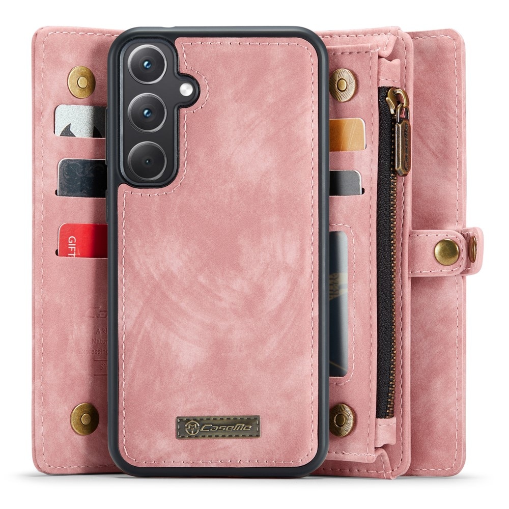 Multi-slot Plånboksfodral Samsung Galaxy A35 rosa