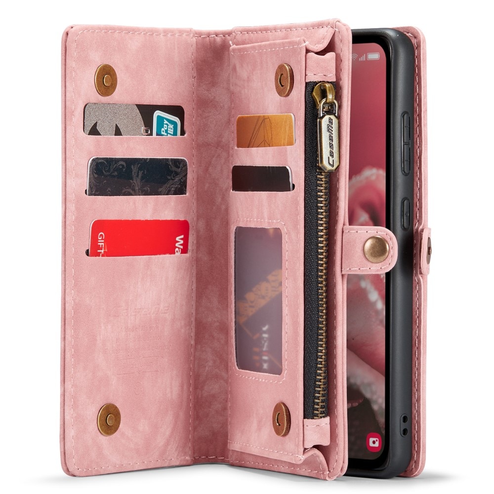 Multi-slot Plånboksfodral Samsung Galaxy A35 rosa