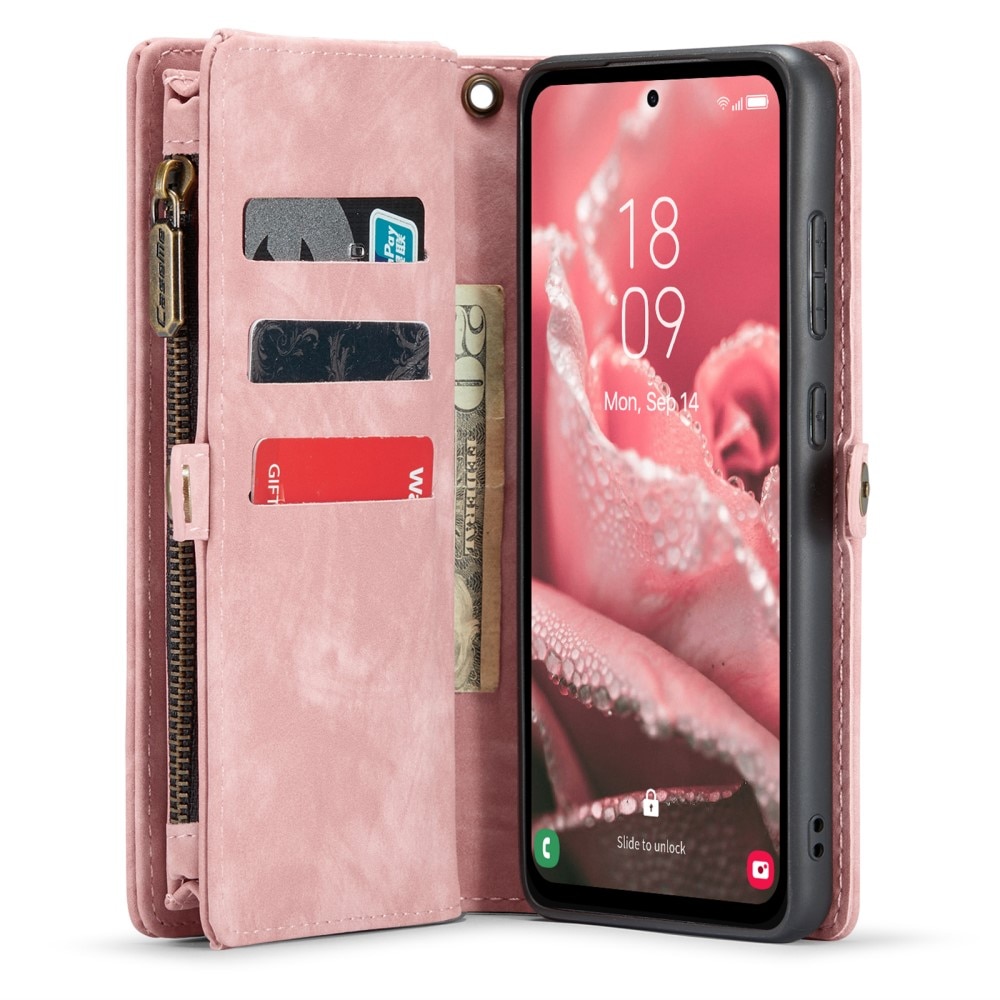 Multi-slot Plånboksfodral Samsung Galaxy A35 rosa