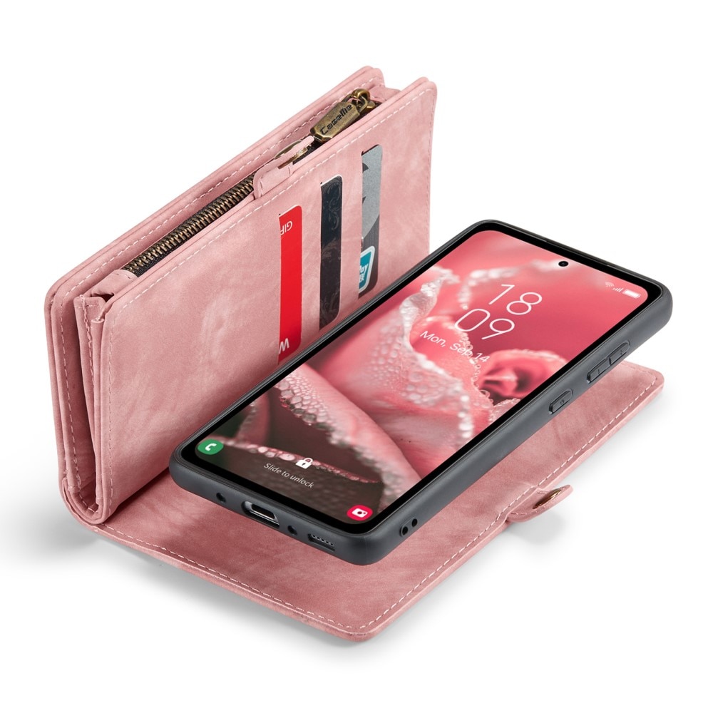 Multi-slot Plånboksfodral Samsung Galaxy A35 rosa