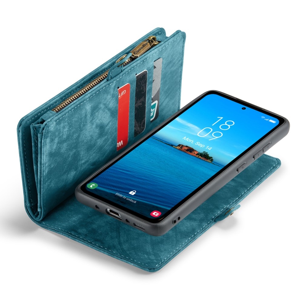 Multi-slot Plånboksfodral Samsung Galaxy A35 blå