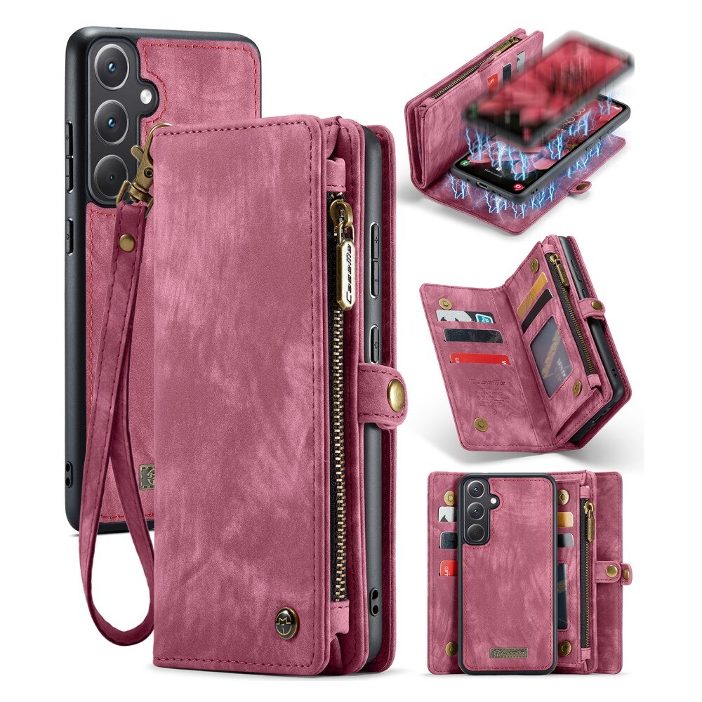 Multi-slot Plånboksfodral Samsung Galaxy A35 Röd