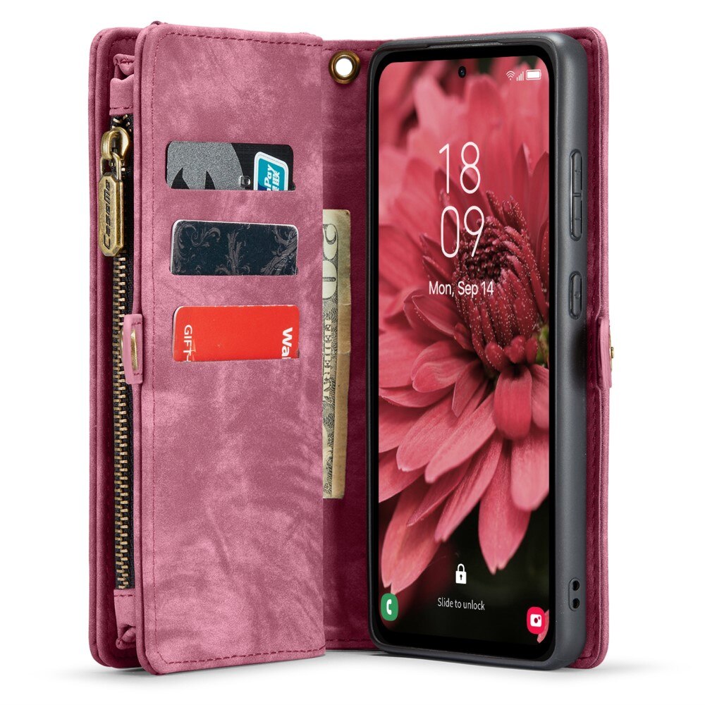 Multi-slot Plånboksfodral Samsung Galaxy A35 Röd