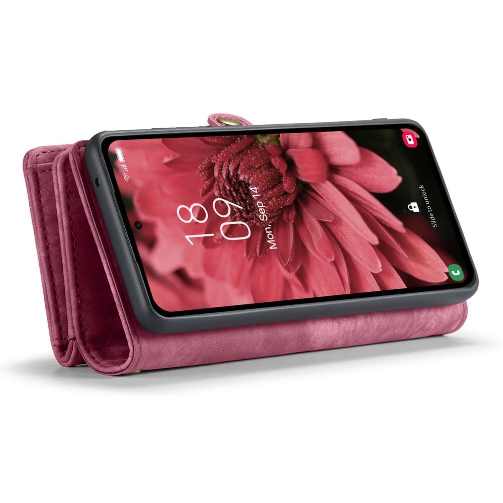 Multi-slot Plånboksfodral Samsung Galaxy A35 röd