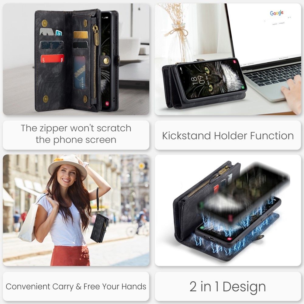 Multi-slot Plånboksfodral Samsung Galaxy A35 Grå