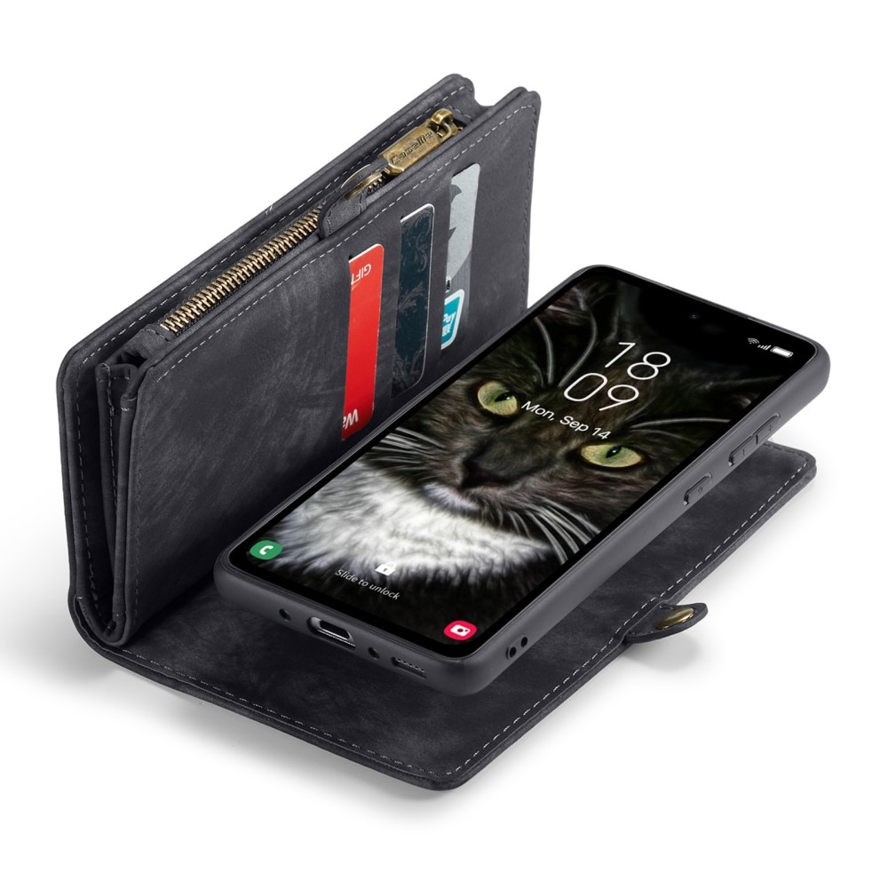 Multi-slot Plånboksfodral Samsung Galaxy A35 grå