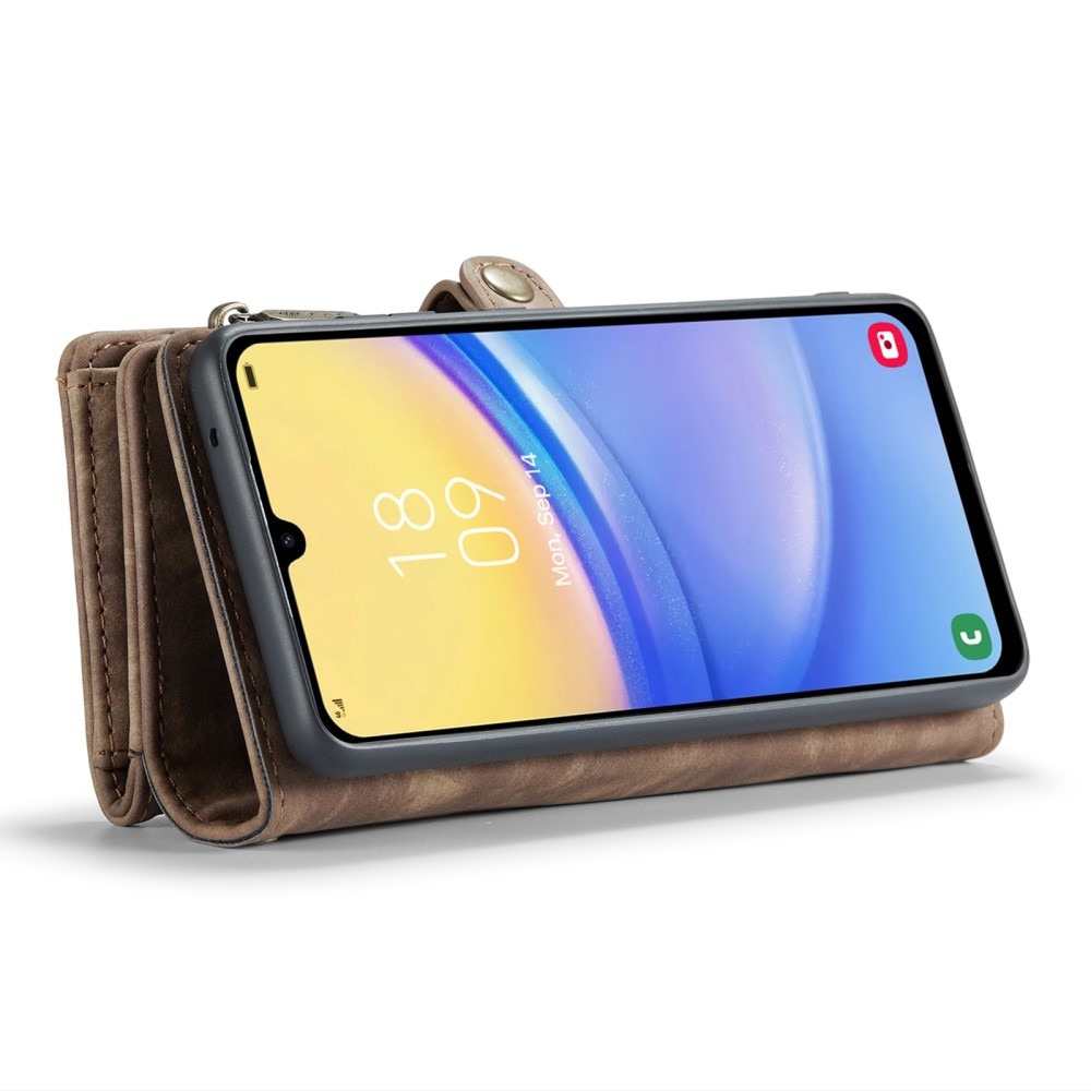 Multi-slot Plånboksfodral Samsung Galaxy A15 brun