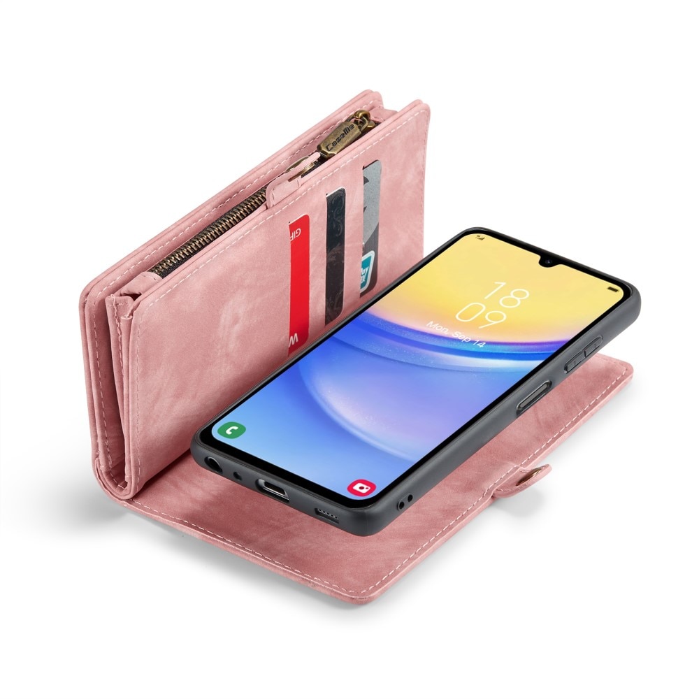 Multi-slot Plånboksfodral Samsung Galaxy A15 rosa