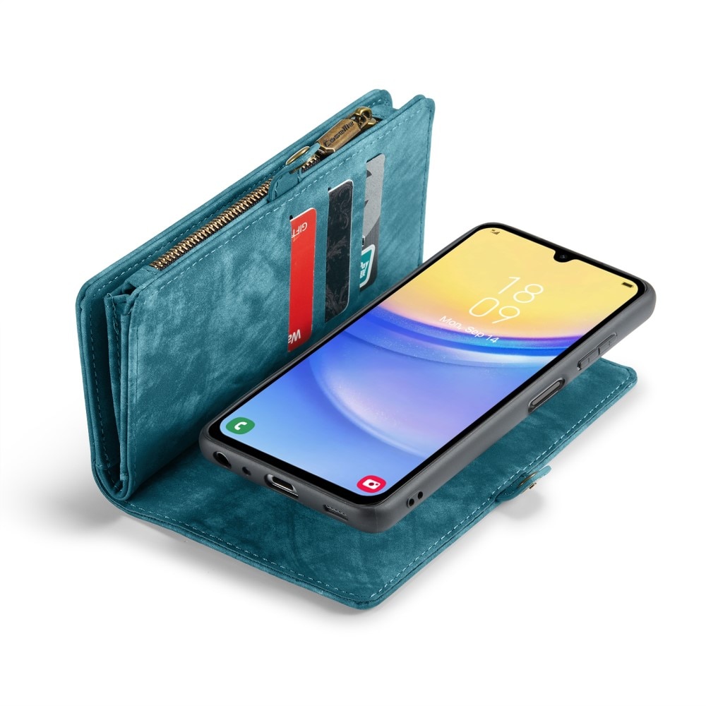 Multi-slot Plånboksfodral Samsung Galaxy A15 blå