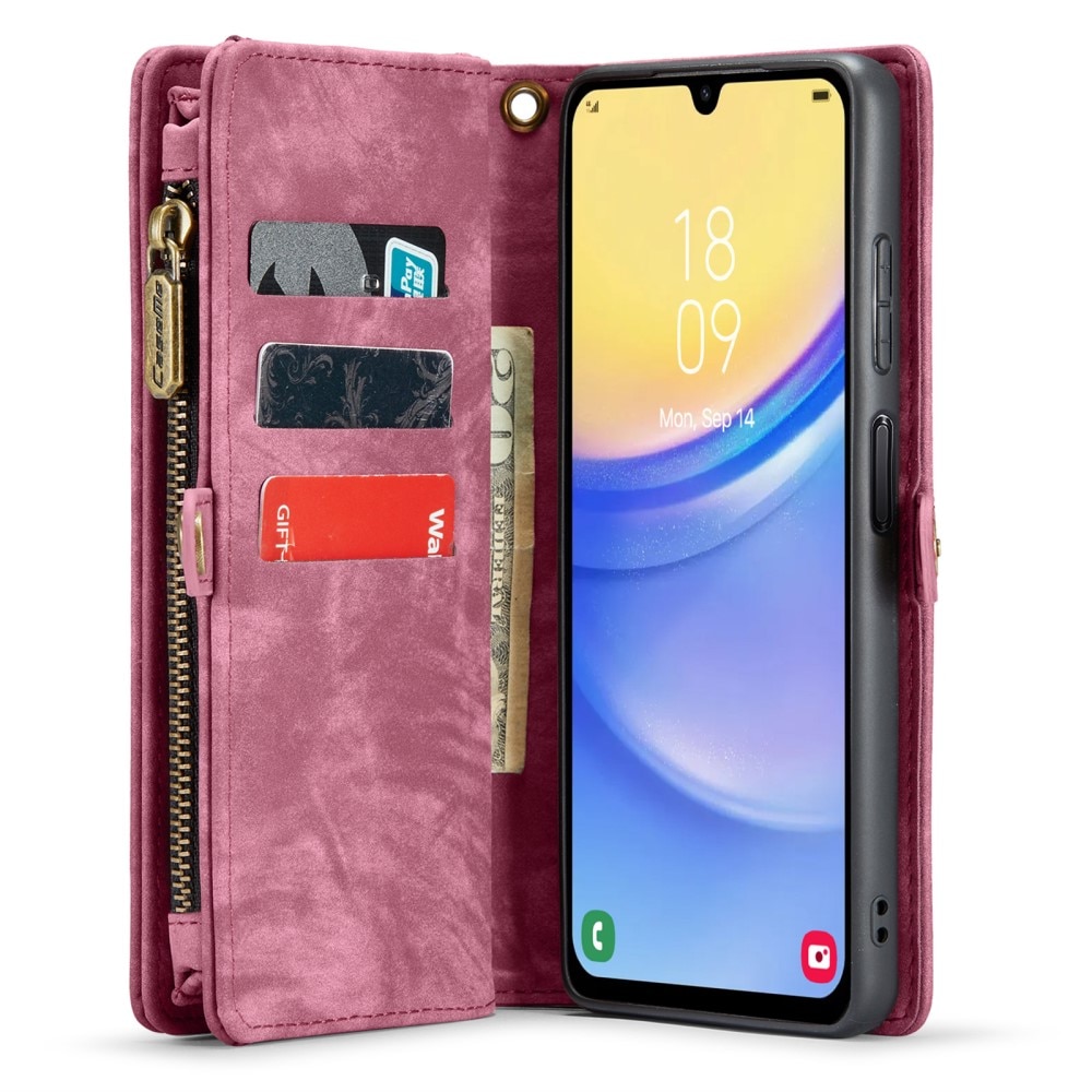 Multi-slot Plånboksfodral Samsung Galaxy A15 röd