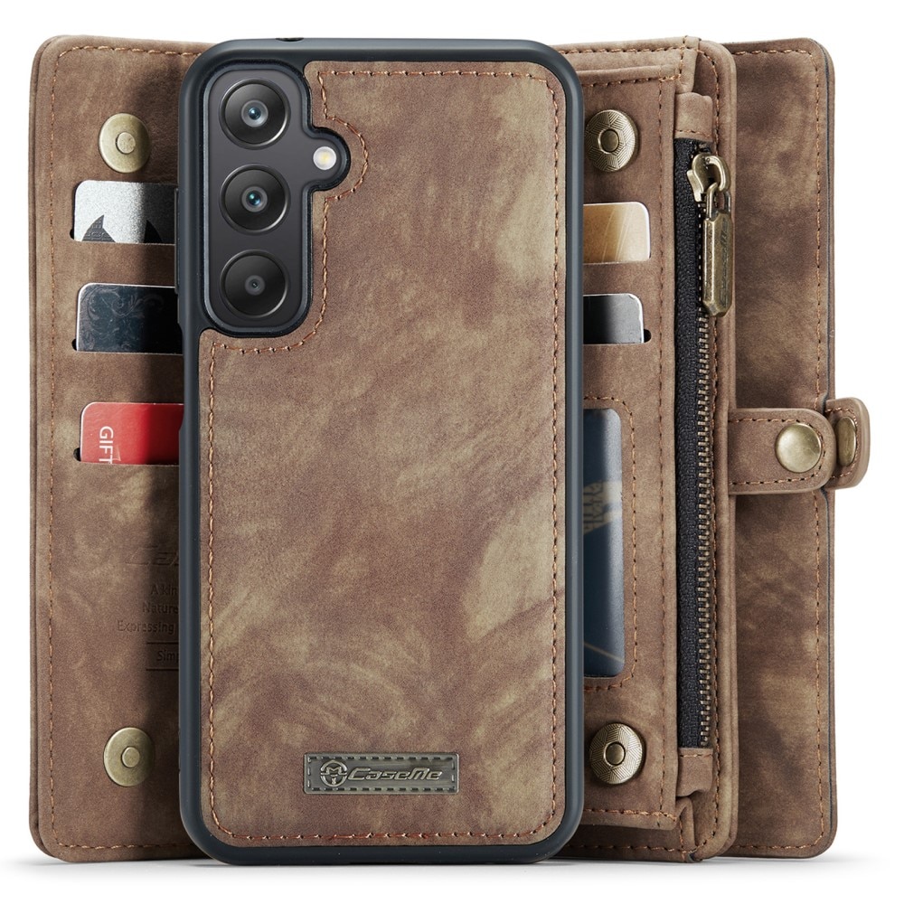 Multi-slot Plånboksfodral Samsung Galaxy A25 Brun