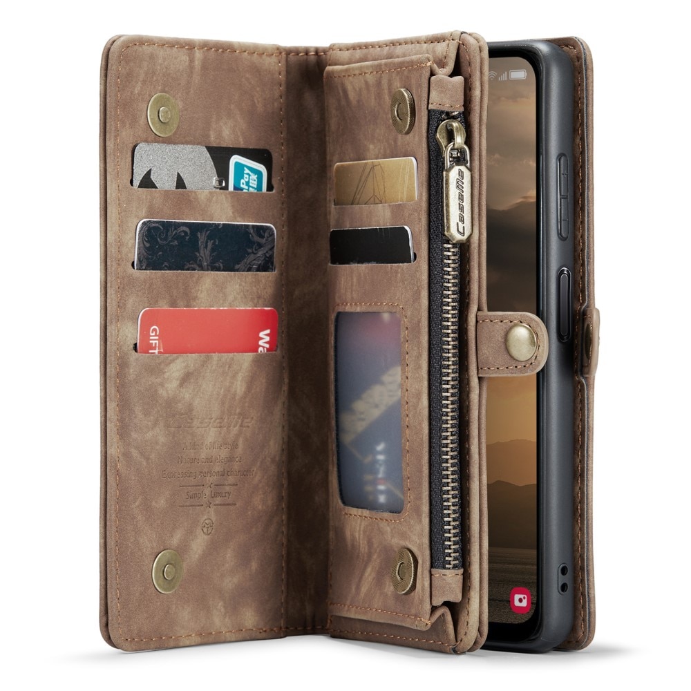 Multi-slot Plånboksfodral Samsung Galaxy A25 Brun