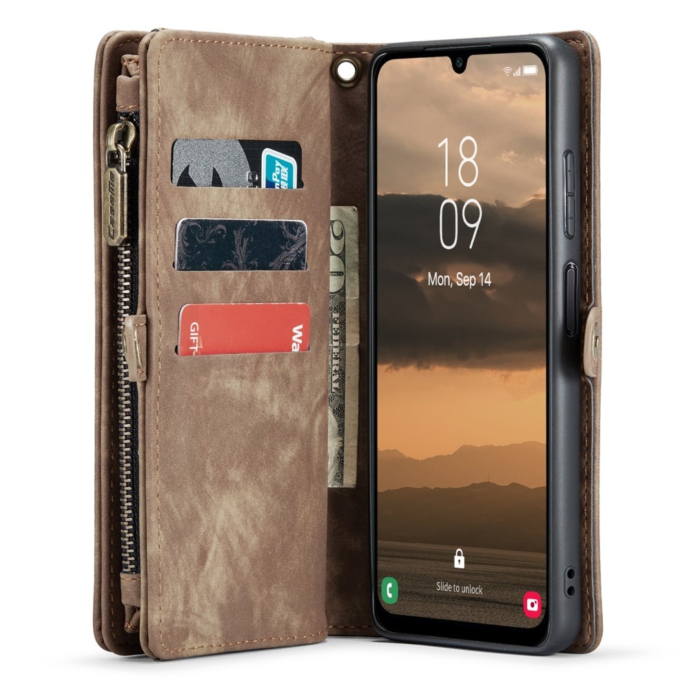 Multi-slot Plånboksfodral Samsung Galaxy A25 Brun