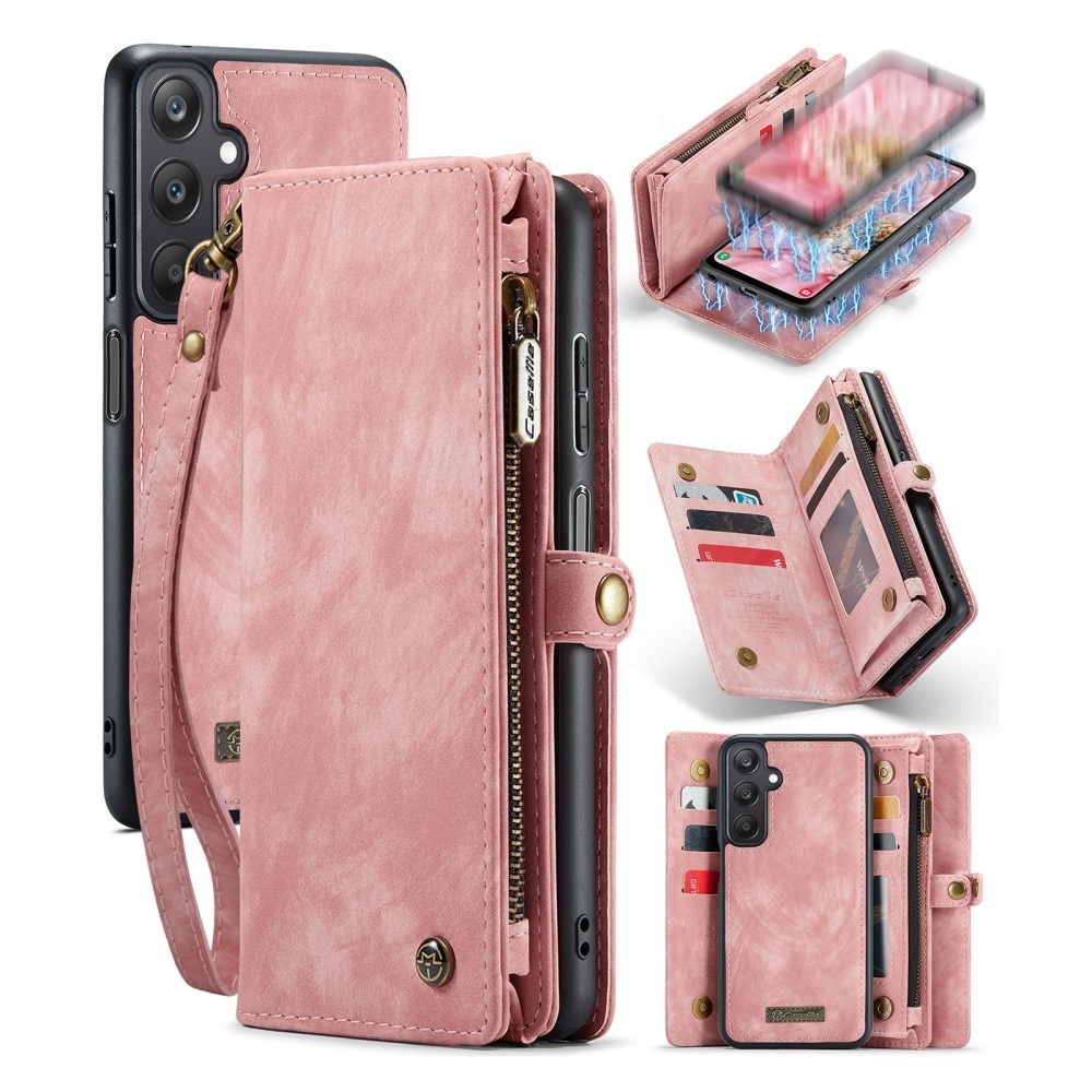 Multi-slot Plånboksfodral Samsung Galaxy A25 rosa