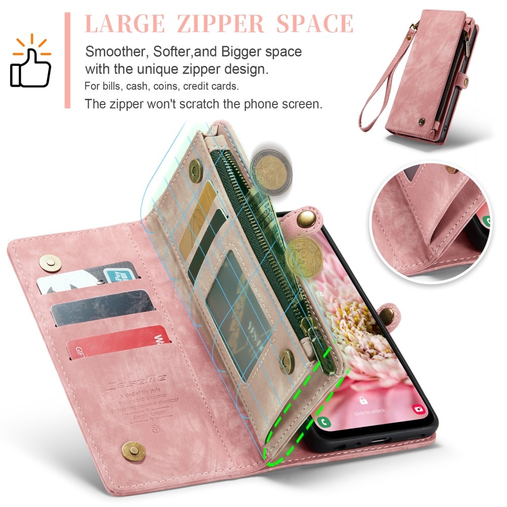 Multi-slot Plånboksfodral Samsung Galaxy A25 Rosa