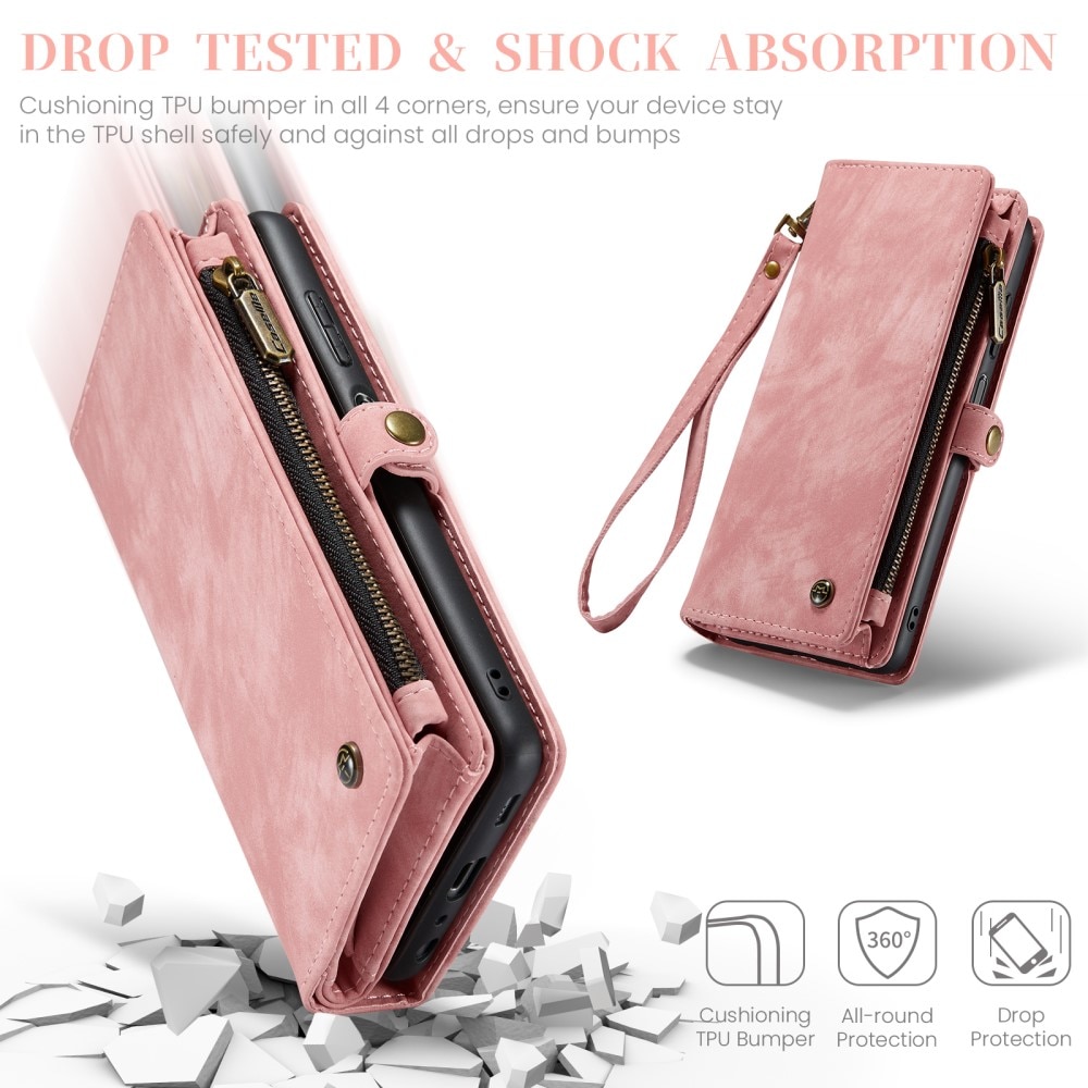 Multi-slot Plånboksfodral Samsung Galaxy A25 Rosa