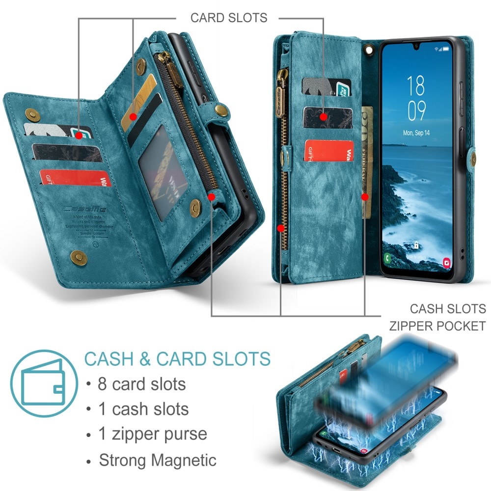 Multi-slot Plånboksfodral Samsung Galaxy A25 blå