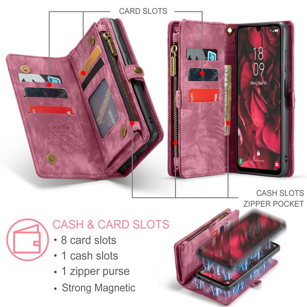 Multi-slot Plånboksfodral Samsung Galaxy A25 Röd